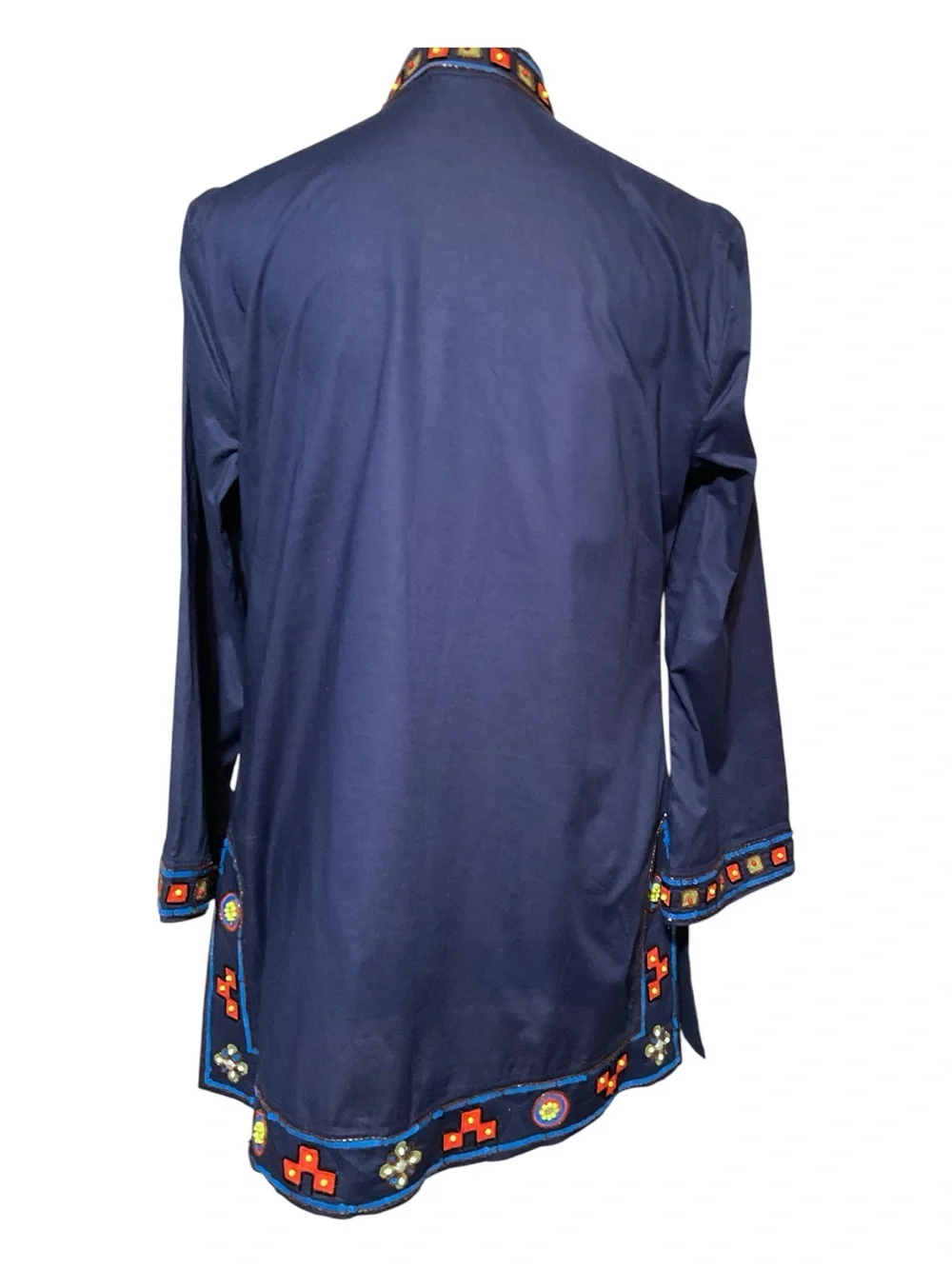 Tory Burch Embroidered Beaded Tunic Top Size 10